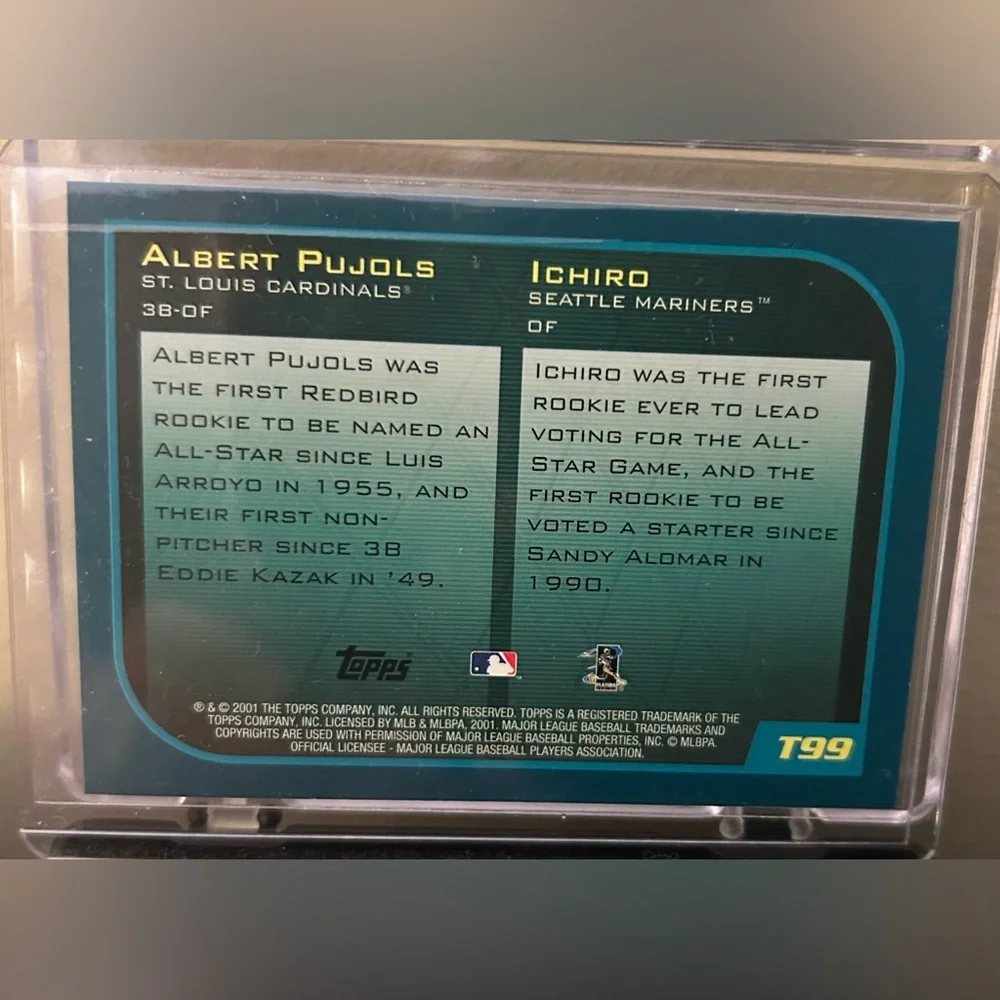 Ichiro Suzuki Albert Pujols 2001 Topps Gold Rookie Baseball Cards - Set of TWO - Picture 5 of 7
